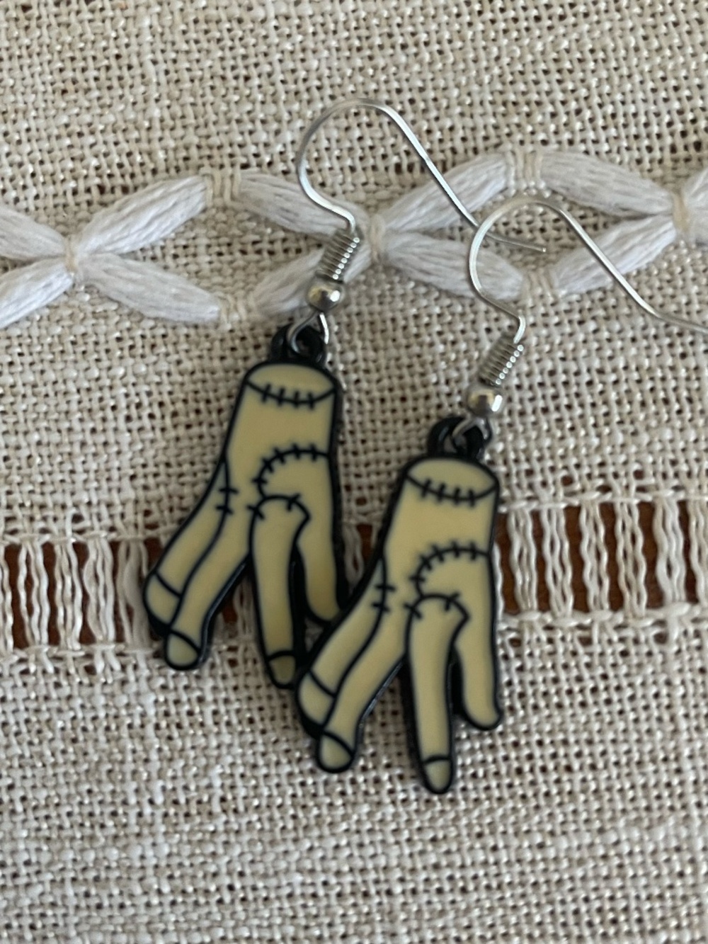 Thing / Wednesday Addams Inspired Titanium Earrings – Halloween
